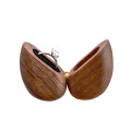 Heart Shaped Wooden Wedding Ring Earring Necklace Storage